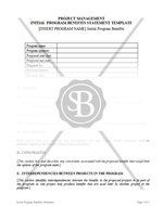 Initial Program Benefits Statement for Project Management