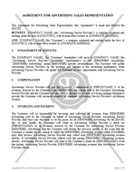 Agreement for Advertising Sales Representation