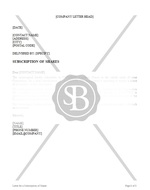 Subscription of Shares Letter