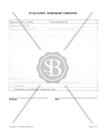 Temporary Employee Evaluation Form